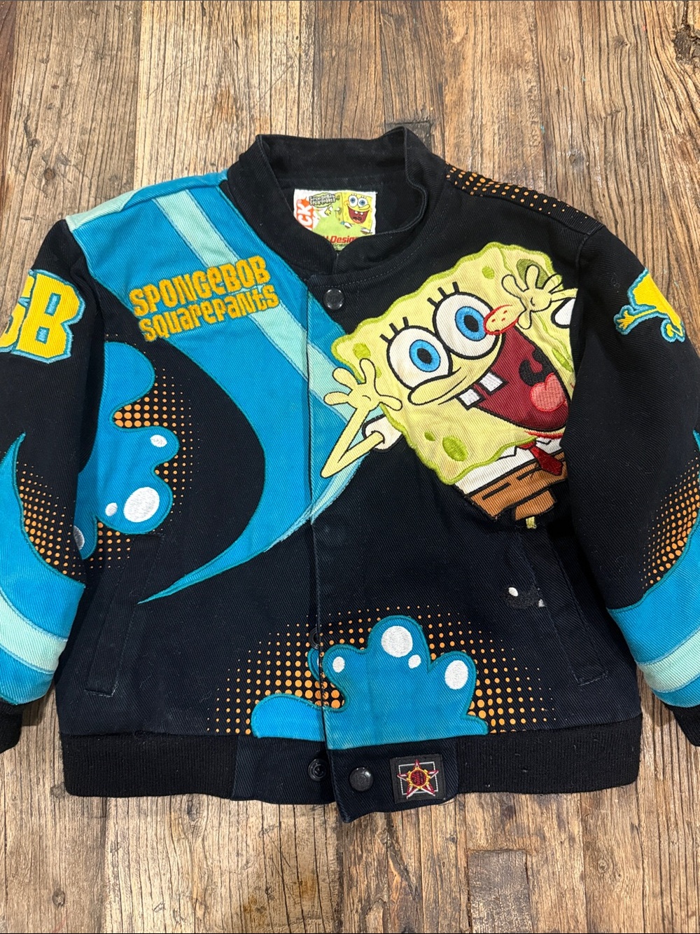 Vintage Y2K SpongeBob SquarePants Graphic Kids Jacket 4T